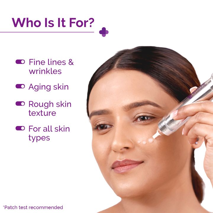 the derma co microneedle serum shot for fine lines, wrinkles, aging skin, rough skin, for all skin types