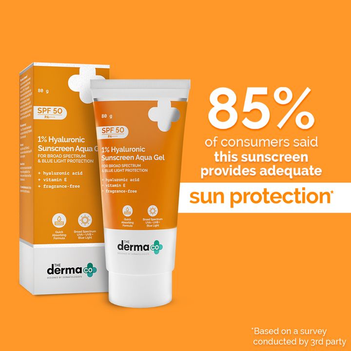 the derma co aqua gel sunscreen with 1% hyaluronic acid
