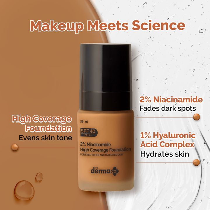 Hyaluronic Acid Good Makeup Foundation For Dry Skin 2% Niacinamide